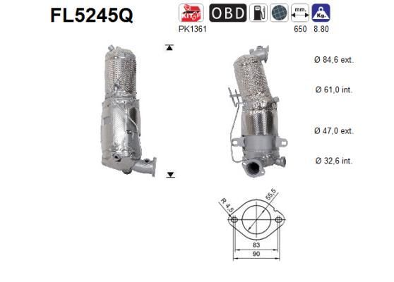 Suodžių / kietųjų dalelių filtras, išmetimo sistema AS FL5245Q
