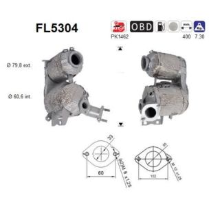Suodžių / kietųjų dalelių filtras, išmetimo sistema AS FL5304