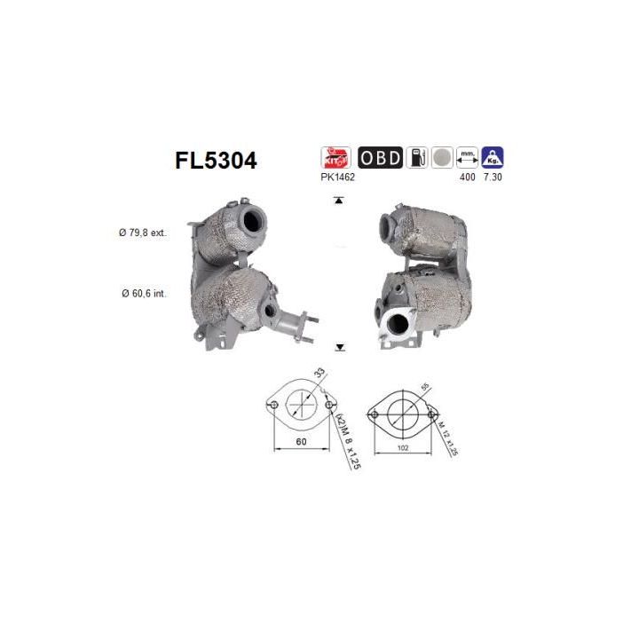 Suodžių / kietųjų dalelių filtras, išmetimo sistema AS FL5304
