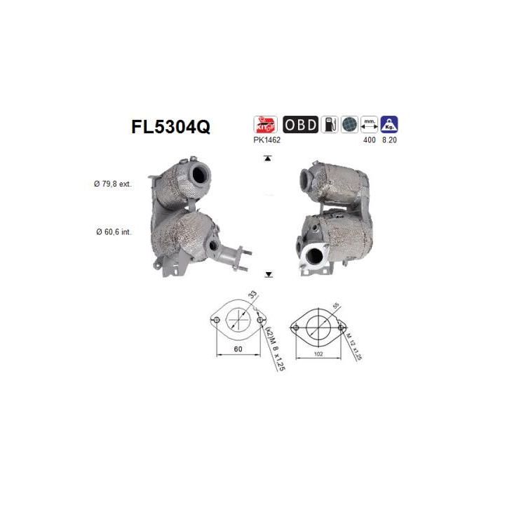 Suodžių / kietųjų dalelių filtras, išmetimo sistema AS FL5304Q