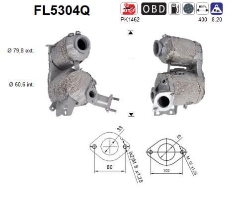Suodžių / kietųjų dalelių filtras, išmetimo sistema AS FL5304Q
