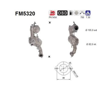 Suodžių / kietųjų dalelių filtras, išmetimo sistema AS FM5320