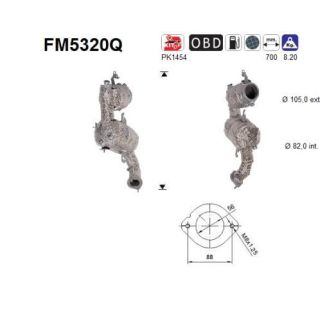 Suodžių / kietųjų dalelių filtras, išmetimo sistema AS FM5320Q