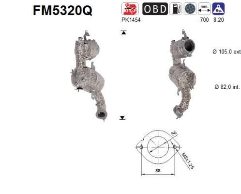 Suodžių / kietųjų dalelių filtras, išmetimo sistema AS FM5320Q