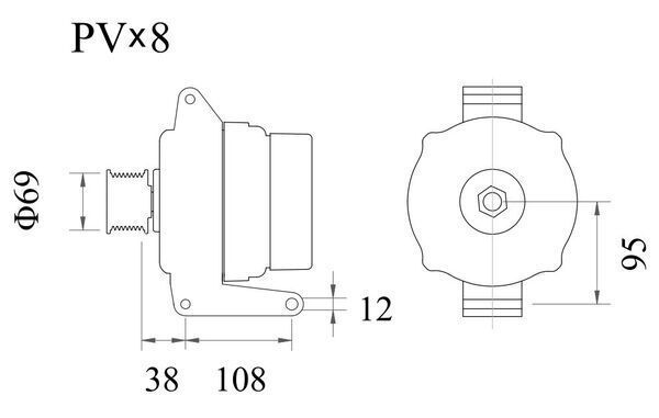 Kintamosios srovės generatorius MAHLE MG 1191