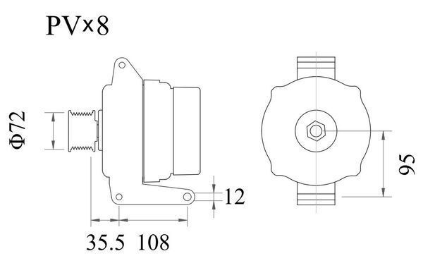 Kintamosios srovės generatorius MAHLE MG 1200