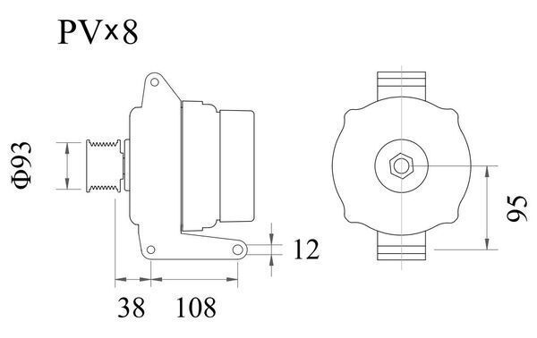 Kintamosios srovės generatorius MAHLE MG 1204