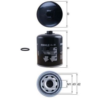 Oro džiovintuvo kasetė, suspausto oro sistema MAHLE AL 29