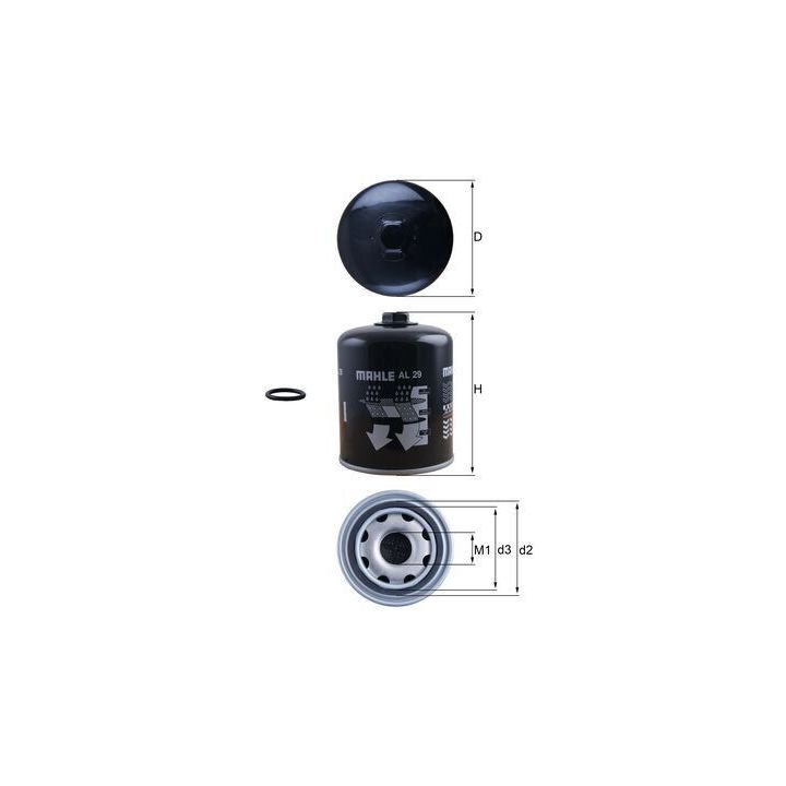 Oro džiovintuvo kasetė, suspausto oro sistema MAHLE AL 29