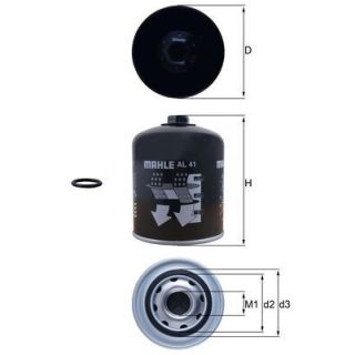 Oro džiovintuvo kasetė, suspausto oro sistema MAHLE AL 41