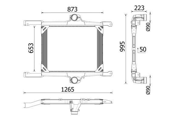 Tarpinis suslėgto oro aušintuvas, kompresorius MAHLE CI 725 000P