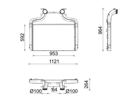 Tarpinis suslėgto oro aušintuvas, kompresorius MAHLE CI 726 000P