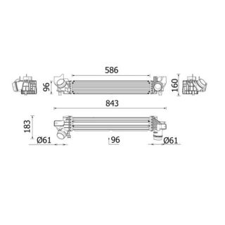Tarpinis suslėgto oro aušintuvas, kompresorius MAHLE CI 727 000P