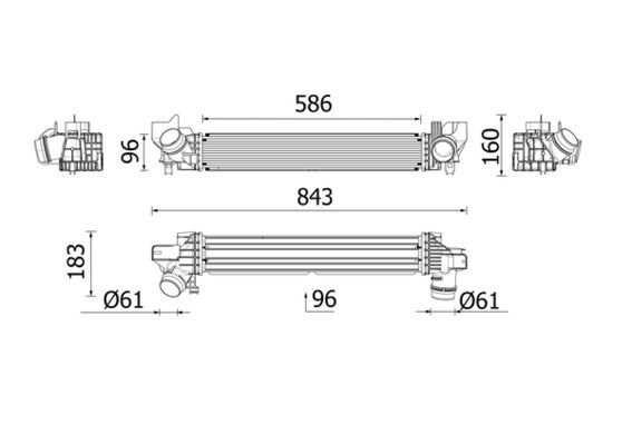 Tarpinis suslėgto oro aušintuvas, kompresorius MAHLE CI 727 000P