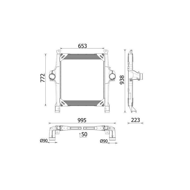 Tarpinis suslėgto oro aušintuvas, kompresorius MAHLE CI 728 000P