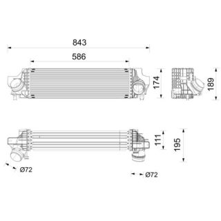 Tarpinis suslėgto oro aušintuvas, kompresorius MAHLE CI 735 000P