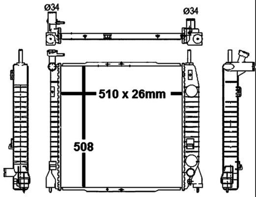 Radiatorius, variklio aušinimas MAHLE CR 1432 000S
