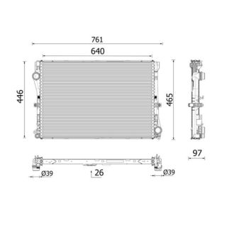 Radiatorius, variklio aušinimas MAHLE CR 2640 001P