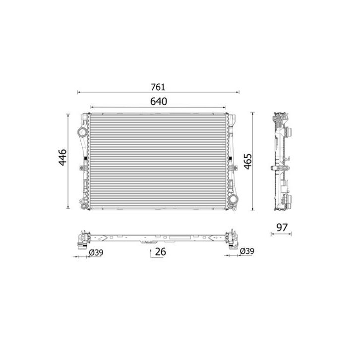 Radiatorius, variklio aušinimas MAHLE CR 2640 001P