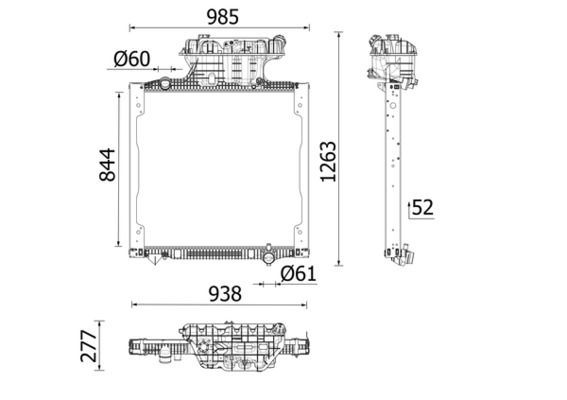 Radiatorius, variklio aušinimas MAHLE CR 2741 000P