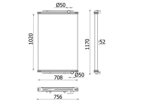 Radiatorius, variklio aušinimas MAHLE CR 2742 000P