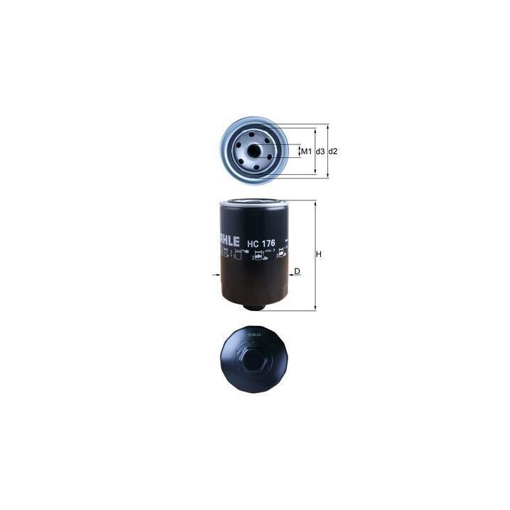 Filtras, hidraulinė sistema MAHLE HC 176