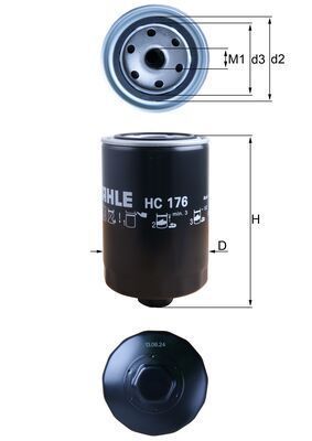 Filtras, hidraulinė sistema MAHLE HC 176