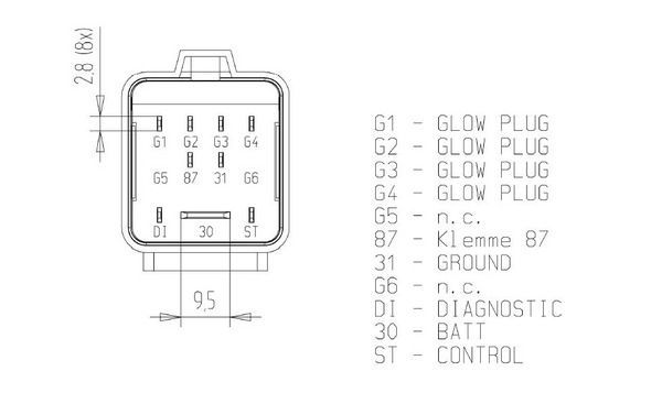 Valdymo blokas, kaitinimo žvakių sistema MAHLE MHG 78