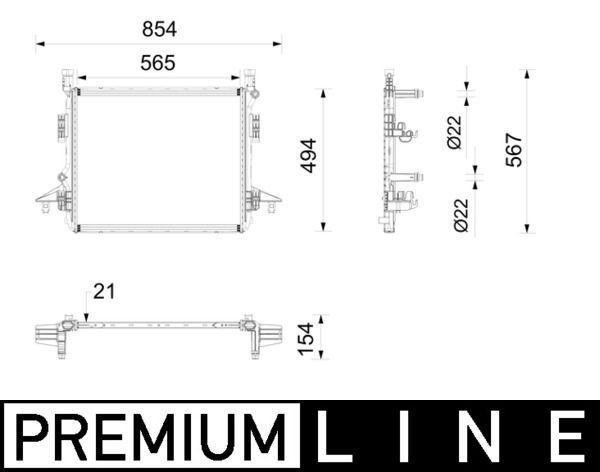 Aušintuvas, traukos baterija MAHLE CRE 10 000P