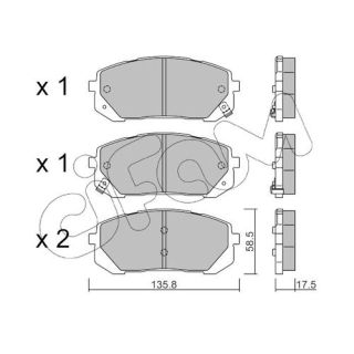 Stabdžių trinkelių rinkinys, diskinis stabdys CIFAM 822-1373-0