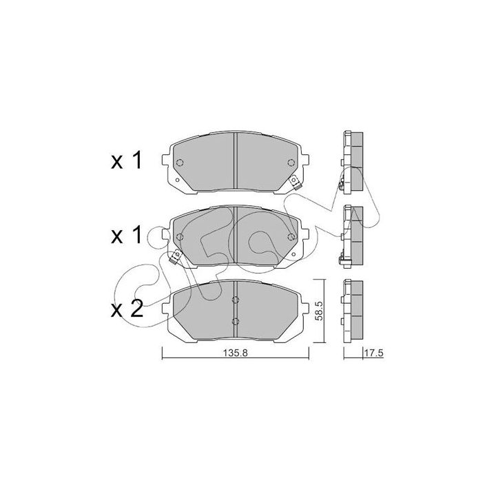 Stabdžių trinkelių rinkinys, diskinis stabdys CIFAM 822-1373-0