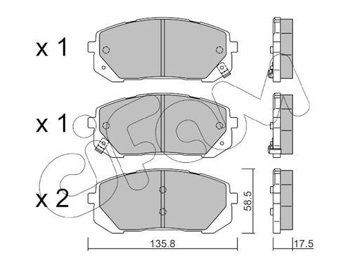 Stabdžių trinkelių rinkinys, diskinis stabdys CIFAM 822-1373-0