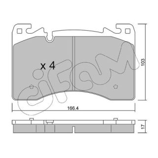 Stabdžių trinkelių rinkinys, diskinis stabdys CIFAM 822-1391-0