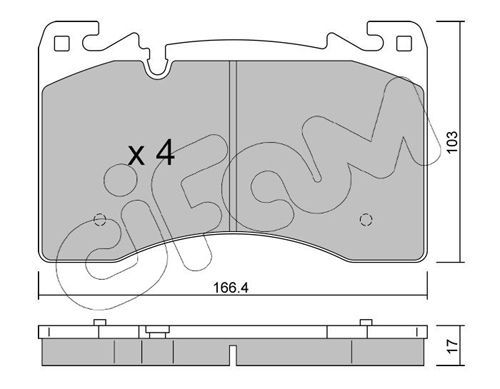 Stabdžių trinkelių rinkinys, diskinis stabdys CIFAM 822-1391-0