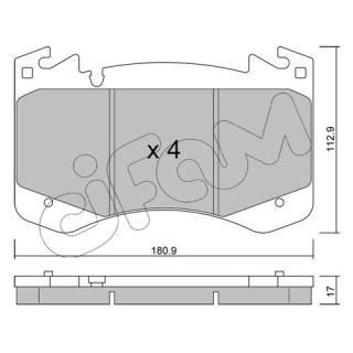Stabdžių trinkelių rinkinys, diskinis stabdys CIFAM 822-1392-0