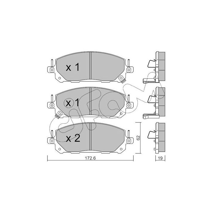 Stabdžių trinkelių rinkinys, diskinis stabdys CIFAM 822-1398-0