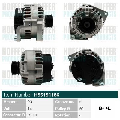 Kintamosios srovės generatorius HOFFER H55151186