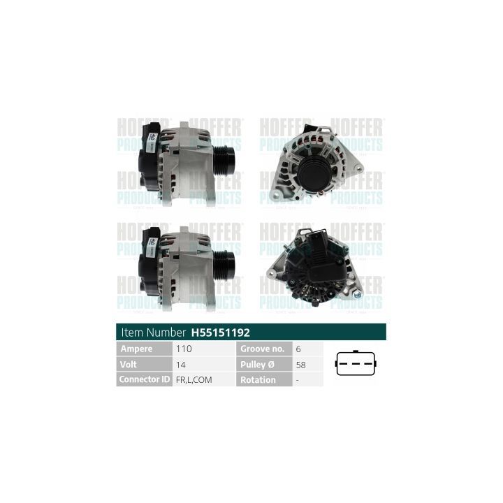 Kintamosios srovės generatorius HOFFER H55151192