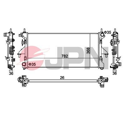 Radiatorius, variklio aušinimas JPN 60C9020-JPN