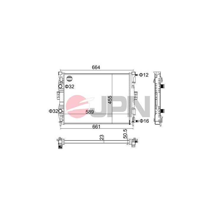 Radiatorius, variklio aušinimas JPN 60C9045-JPN