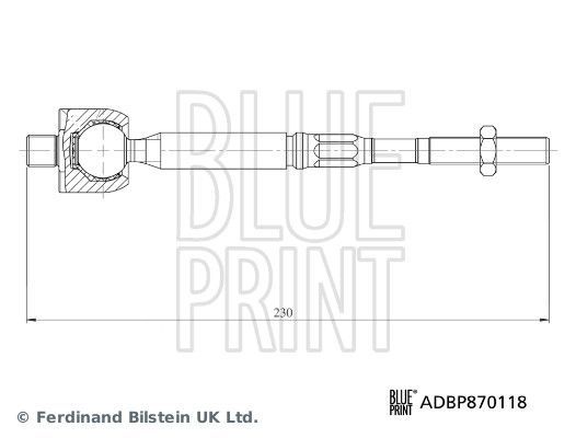 Vidinė skersinė vairo trauklė BLUE PRINT ADBP870118