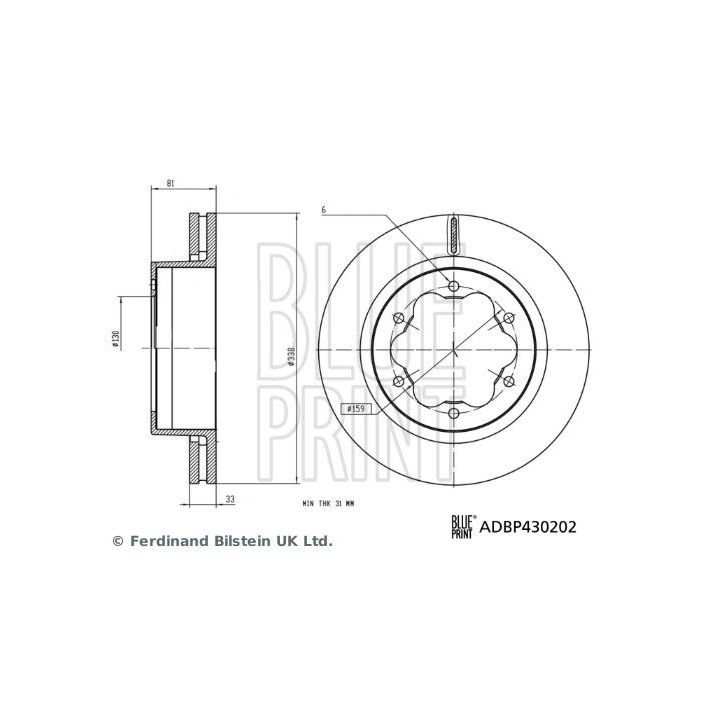 Stabdžių diskas BLUE PRINT ADBP430202