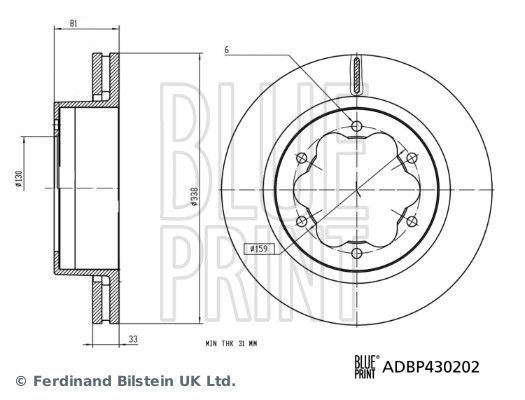 Stabdžių diskas BLUE PRINT ADBP430202