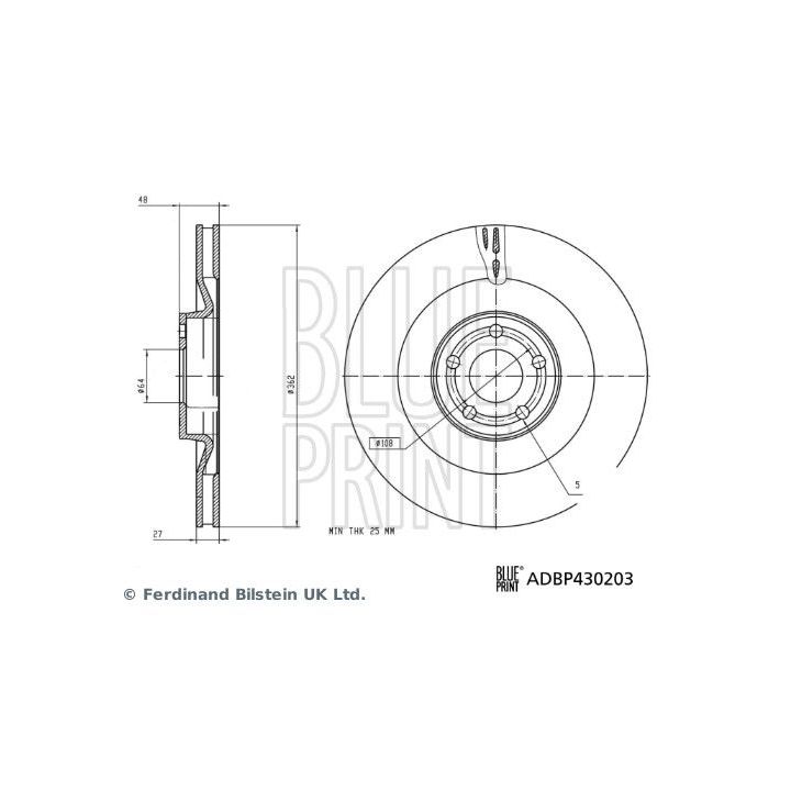 Stabdžių diskas BLUE PRINT ADBP430203