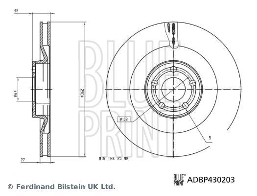 Stabdžių diskas BLUE PRINT ADBP430203