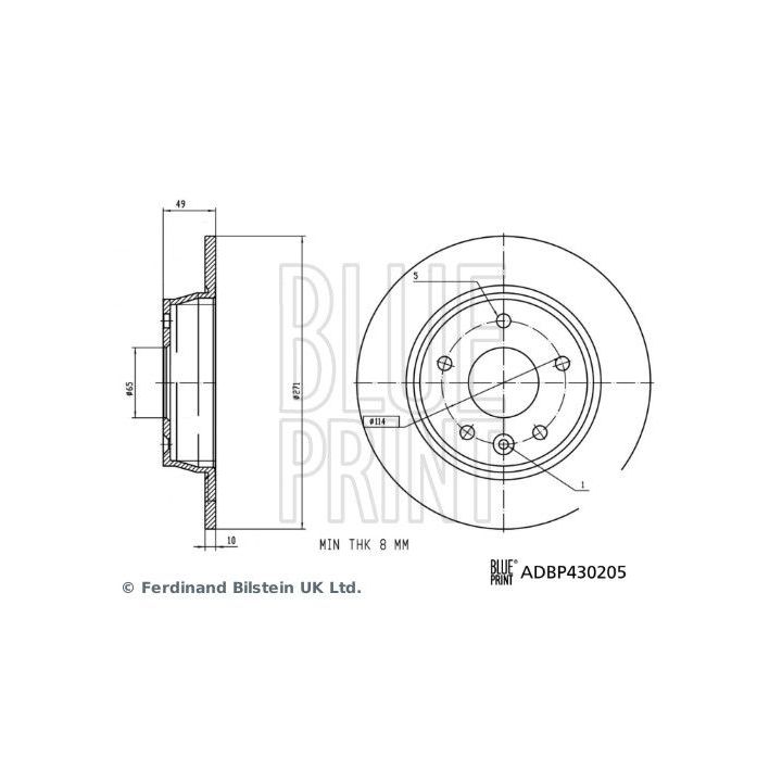 Stabdžių diskas BLUE PRINT ADBP430205