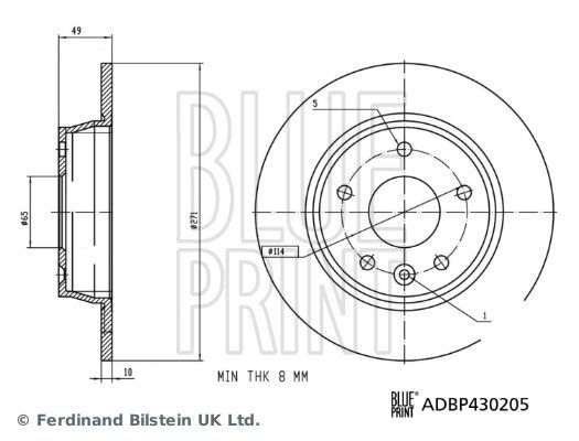Stabdžių diskas BLUE PRINT ADBP430205