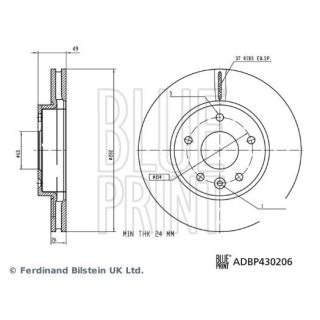 Stabdžių diskas BLUE PRINT ADBP430206