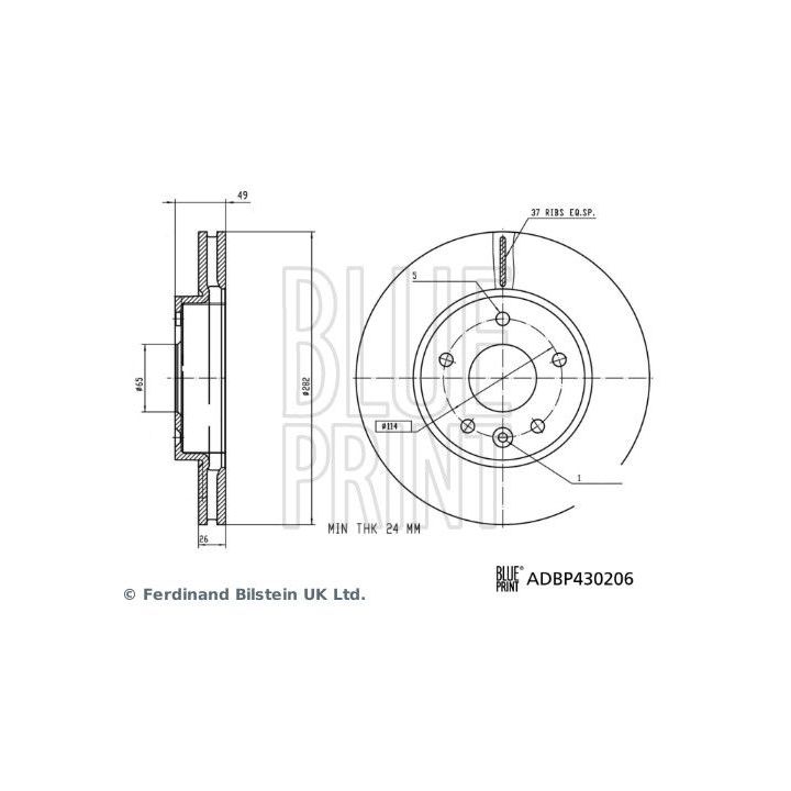 Stabdžių diskas BLUE PRINT ADBP430206