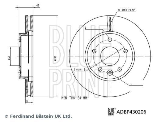 Stabdžių diskas BLUE PRINT ADBP430206